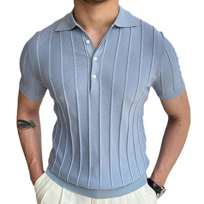 Dusty Blue Cotton Polo Shirt