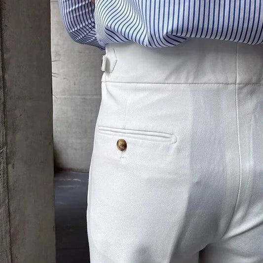 Classy Men’s High-Waisted Slim Trousers